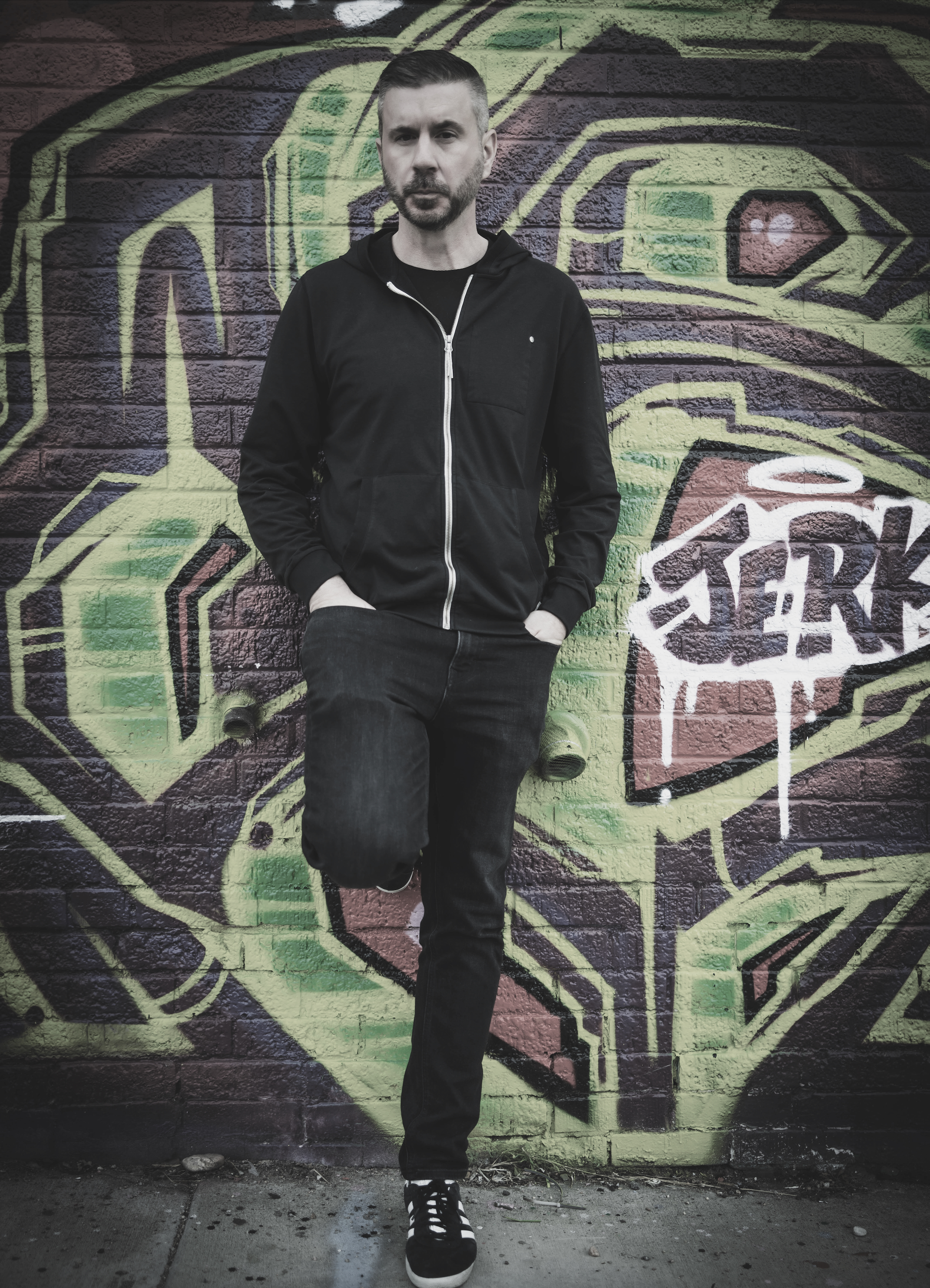 William White full body — graffiti wall